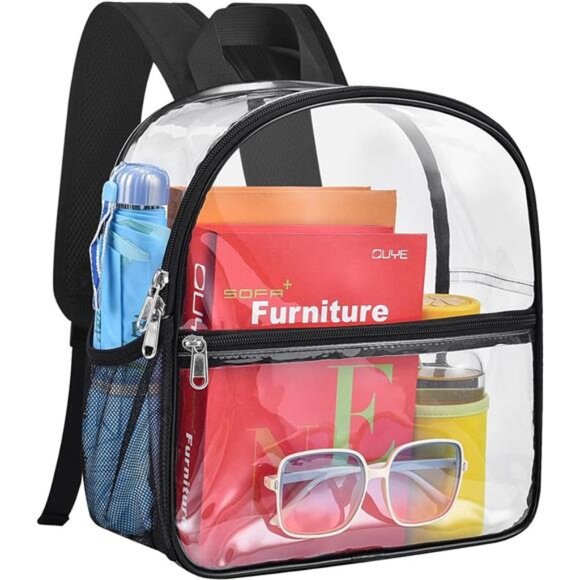 Clear Backpack Stadium Approved 12×12×6 with Reinforced and Wider Shoulder - Picture 1 of 7